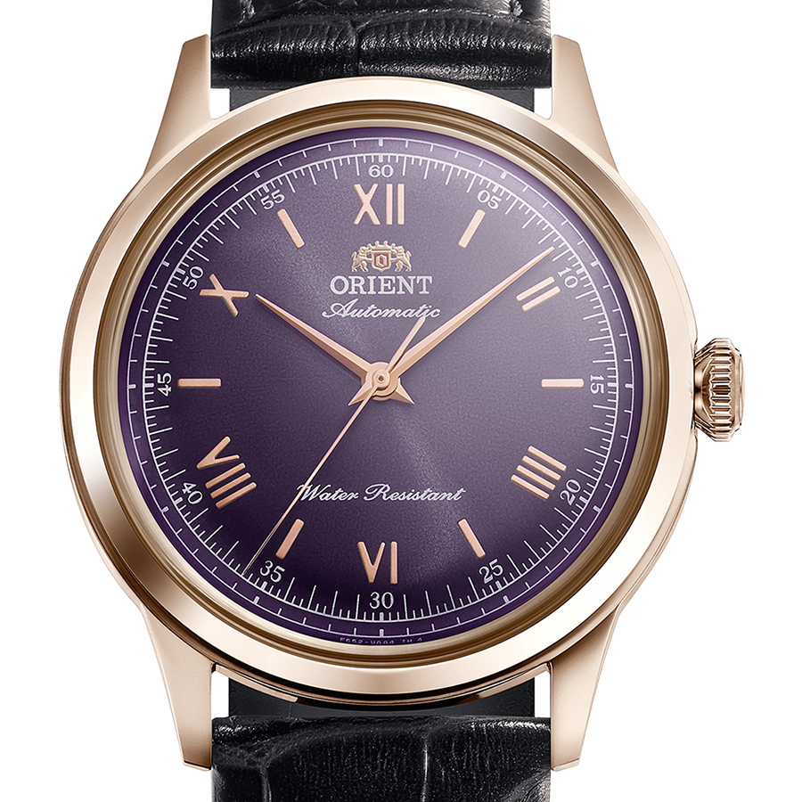 Orient Bambino 38 mm No Date – RA-BB0005V – Violett / roségoldfarbenes Gehäuse – Exclusive