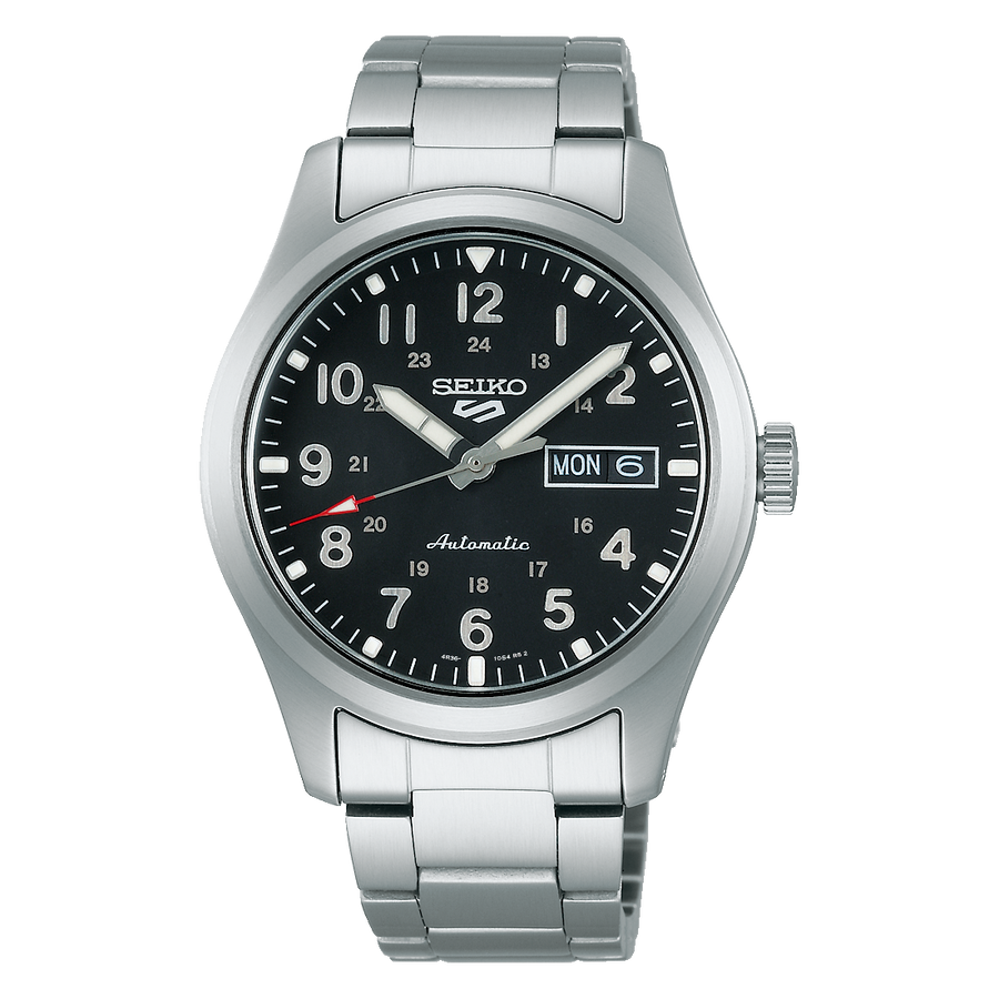 Seiko 5 Sports Field – 39,4 mm SRPG27K1 – Schwarz, Edelstahlband