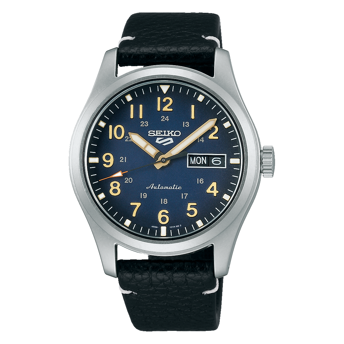 Seiko 5 Sports Field – 39,4 mm SRPG39K1 – Blau, Lederband