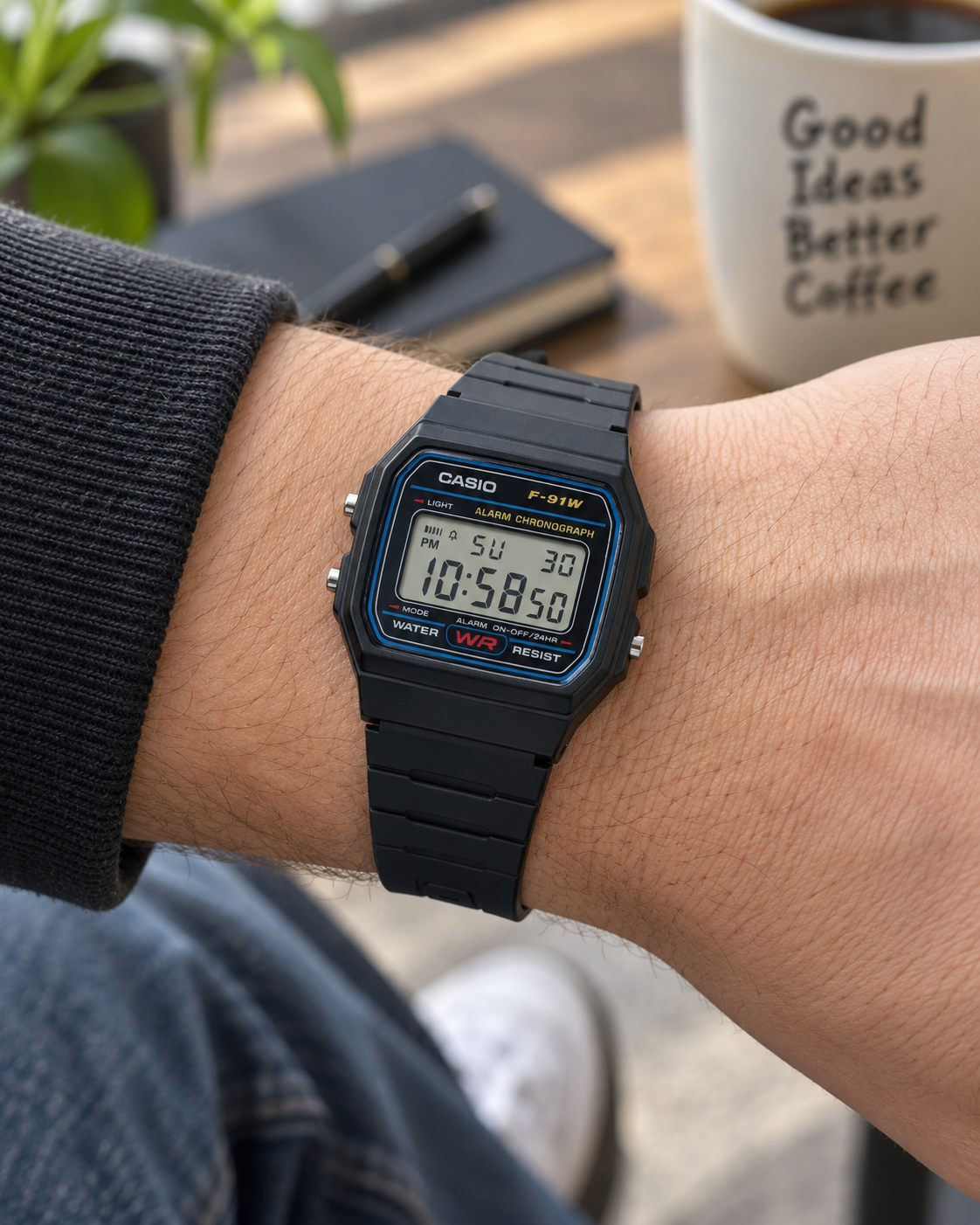 Casio F-91W-1 – Seitenansicht